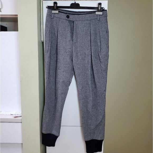 ❤️ 3 For $35 Boy by Band of Outsiders tweed leather trousers tapered pants 0 - Picture 3 of 10